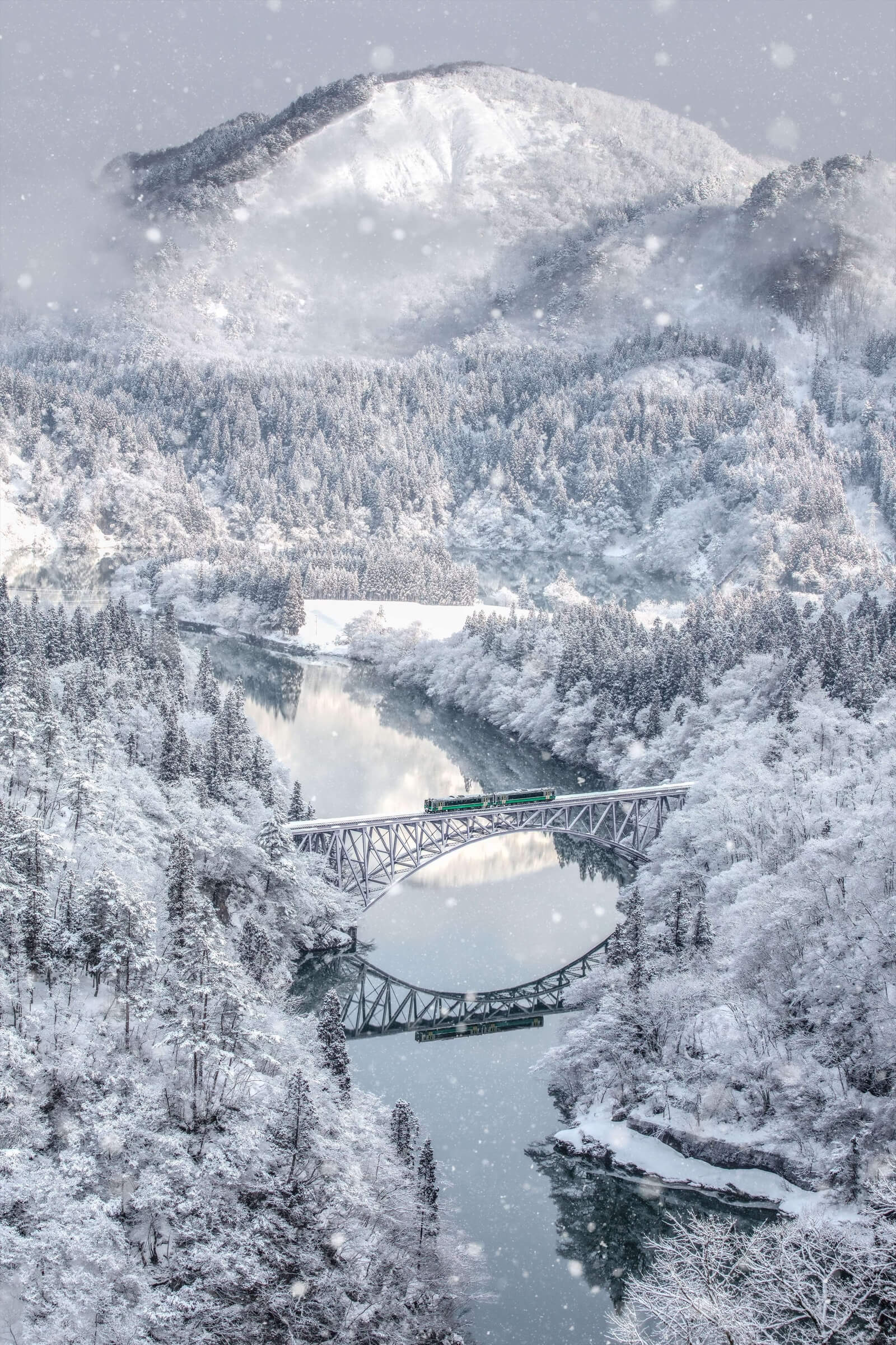 Tadami Line in winter by Takeshi Kameyama